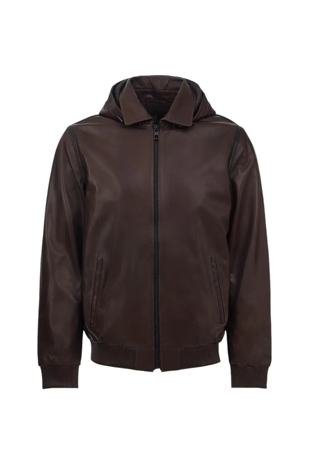 Gennaro Hooded Genuine Leather Jacket Spellezo