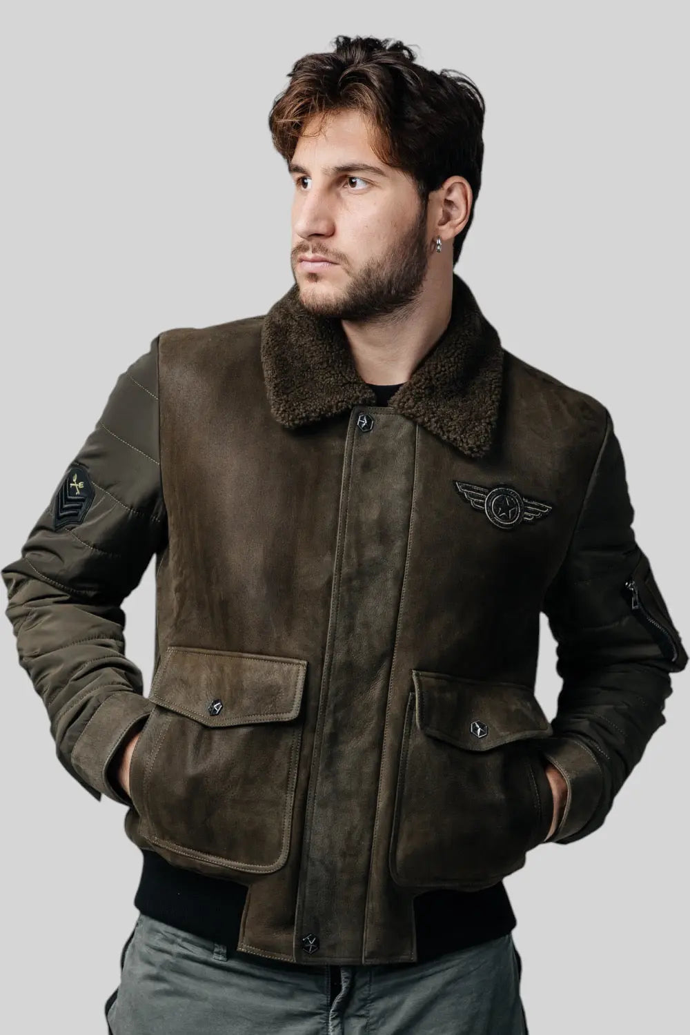 Lorenzo Sheepskin B-3 Bomber Jacket Spellezo