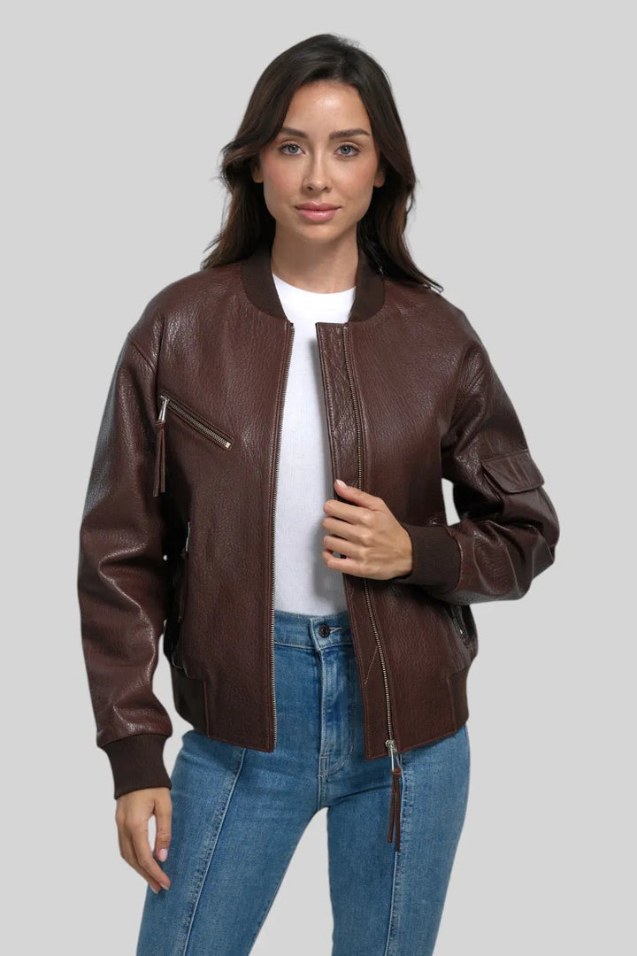 Noemi Leather B-3 Bomber Spellezo