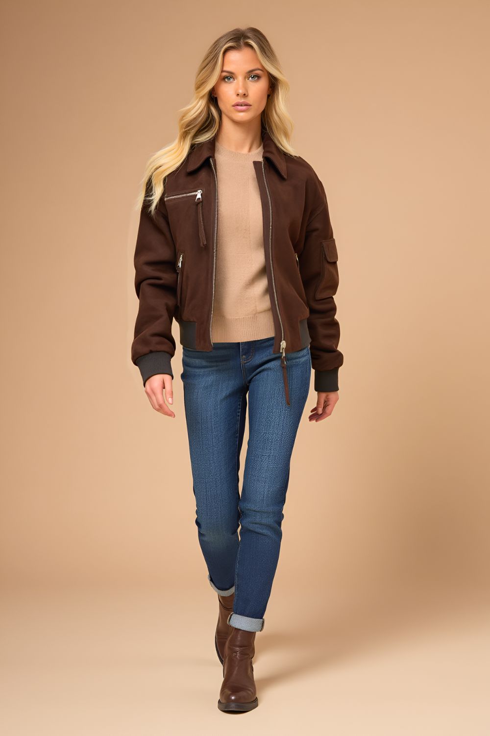 Carmen Suede B-3 Bomber