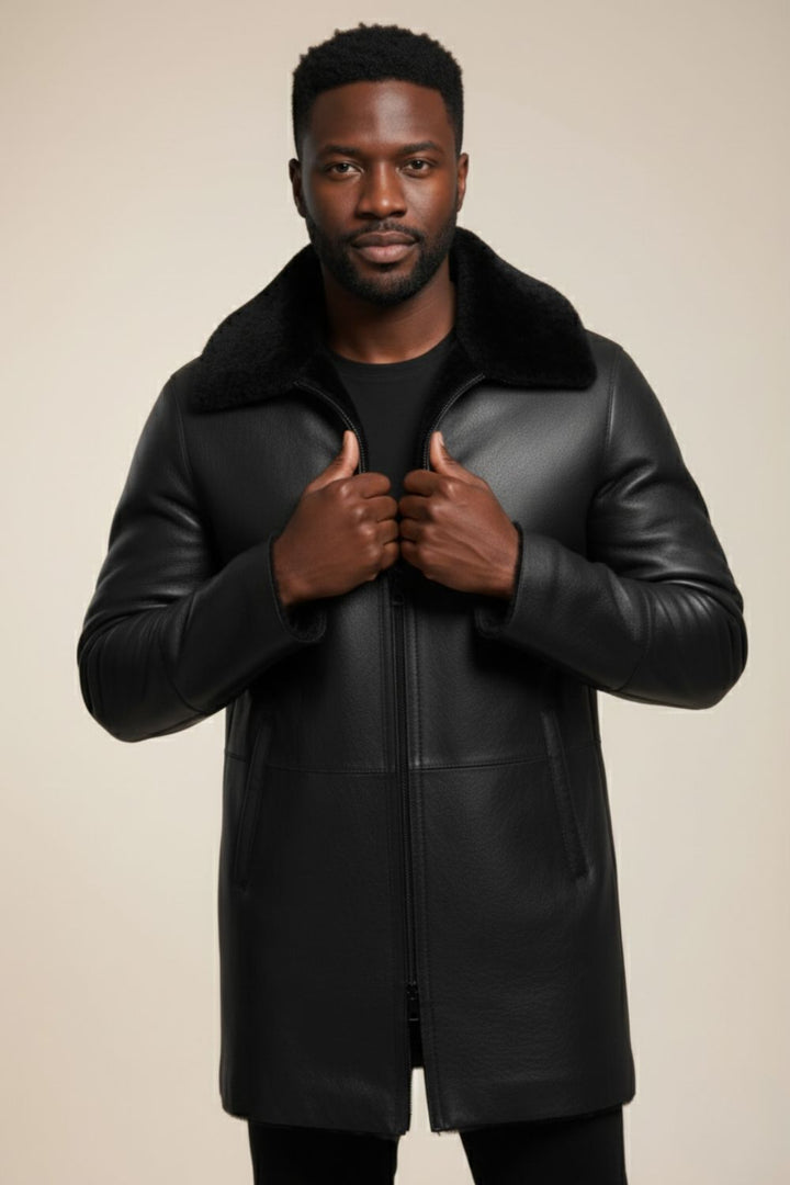 Domenico Sheepskin Leather Coat