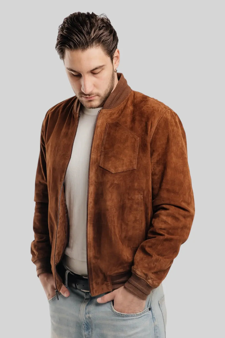 Breno Suede Leather Jacket Spellezo