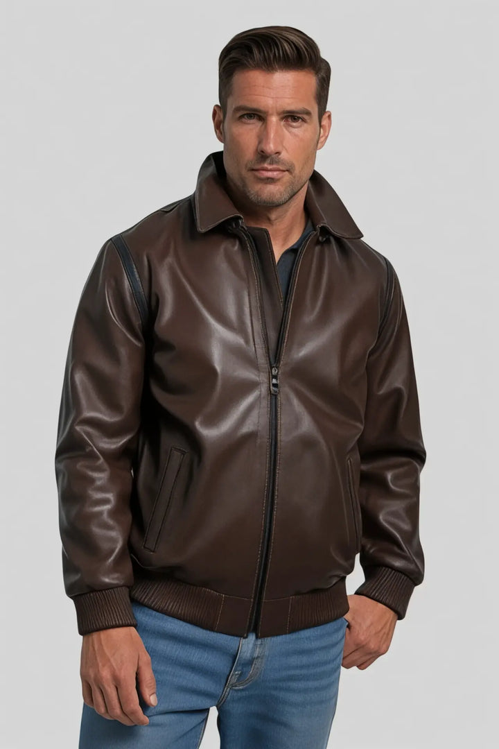 Gennaro Hooded Genuine Leather Jacket Spellezo