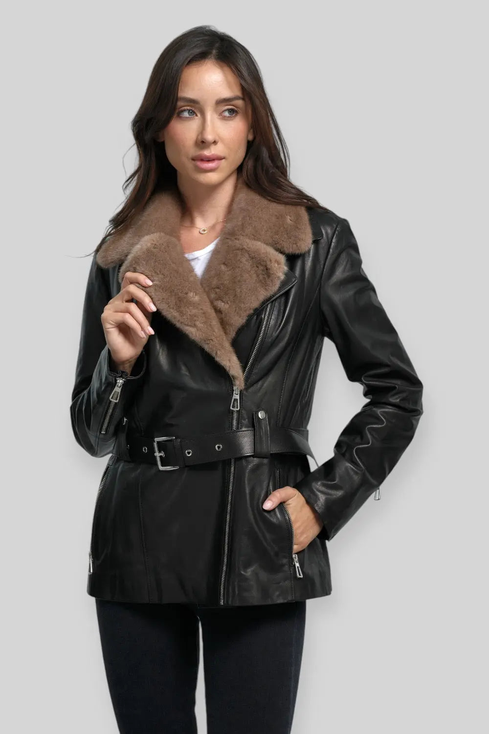 Elda Classic Leather Jacket Spellezo