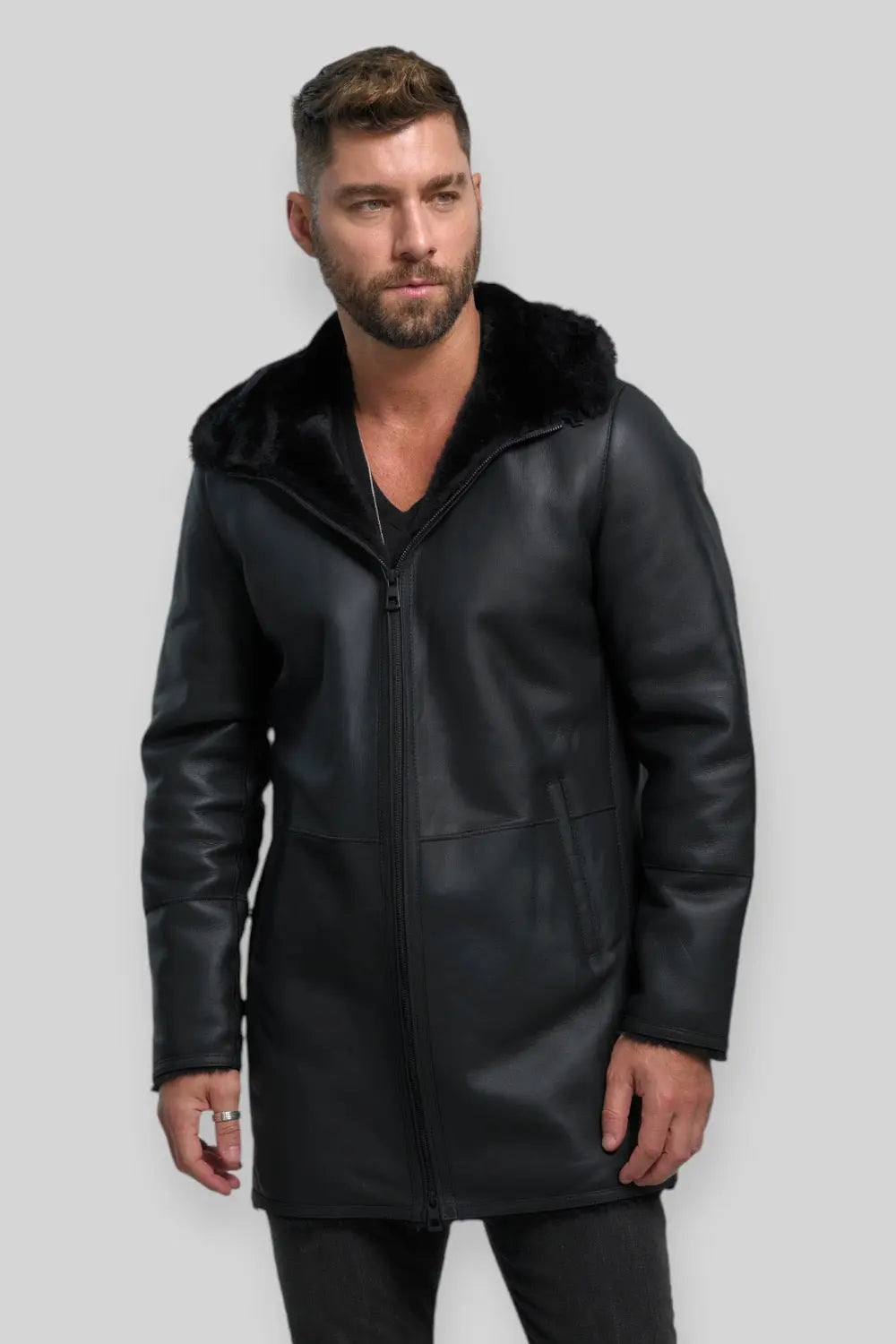 Domenico Sheepskin Leather Coat Spellezo