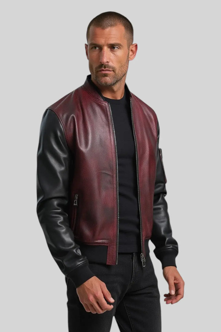 Gianni Leather Bomber Jacket Spellezo