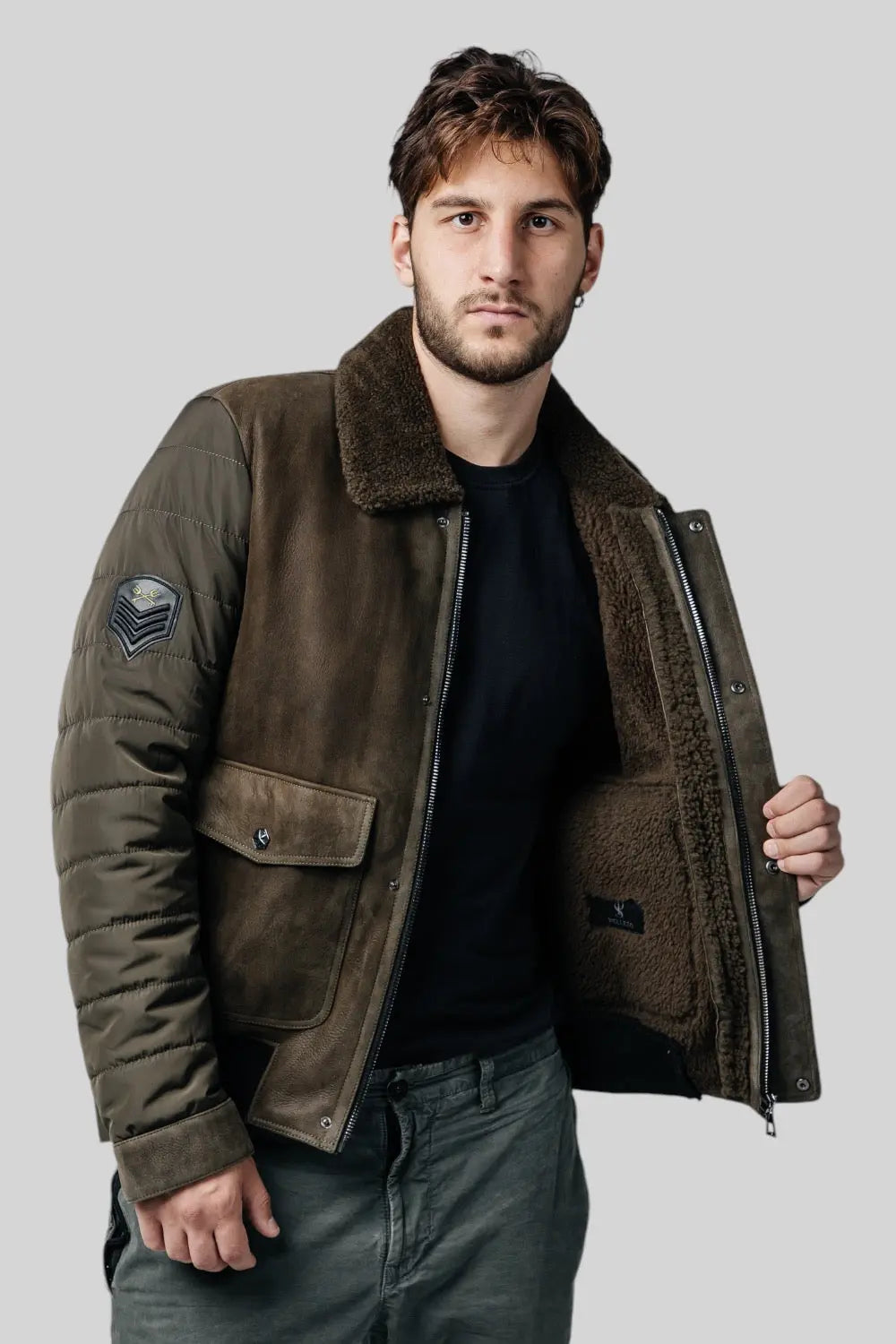 Lorenzo Sheepskin B-3 Bomber Jacket Spellezo