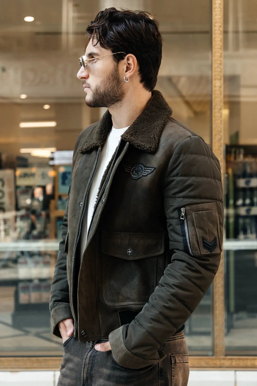 Lorenzo Sheepskin B-3 Bomber Jacket Spellezo