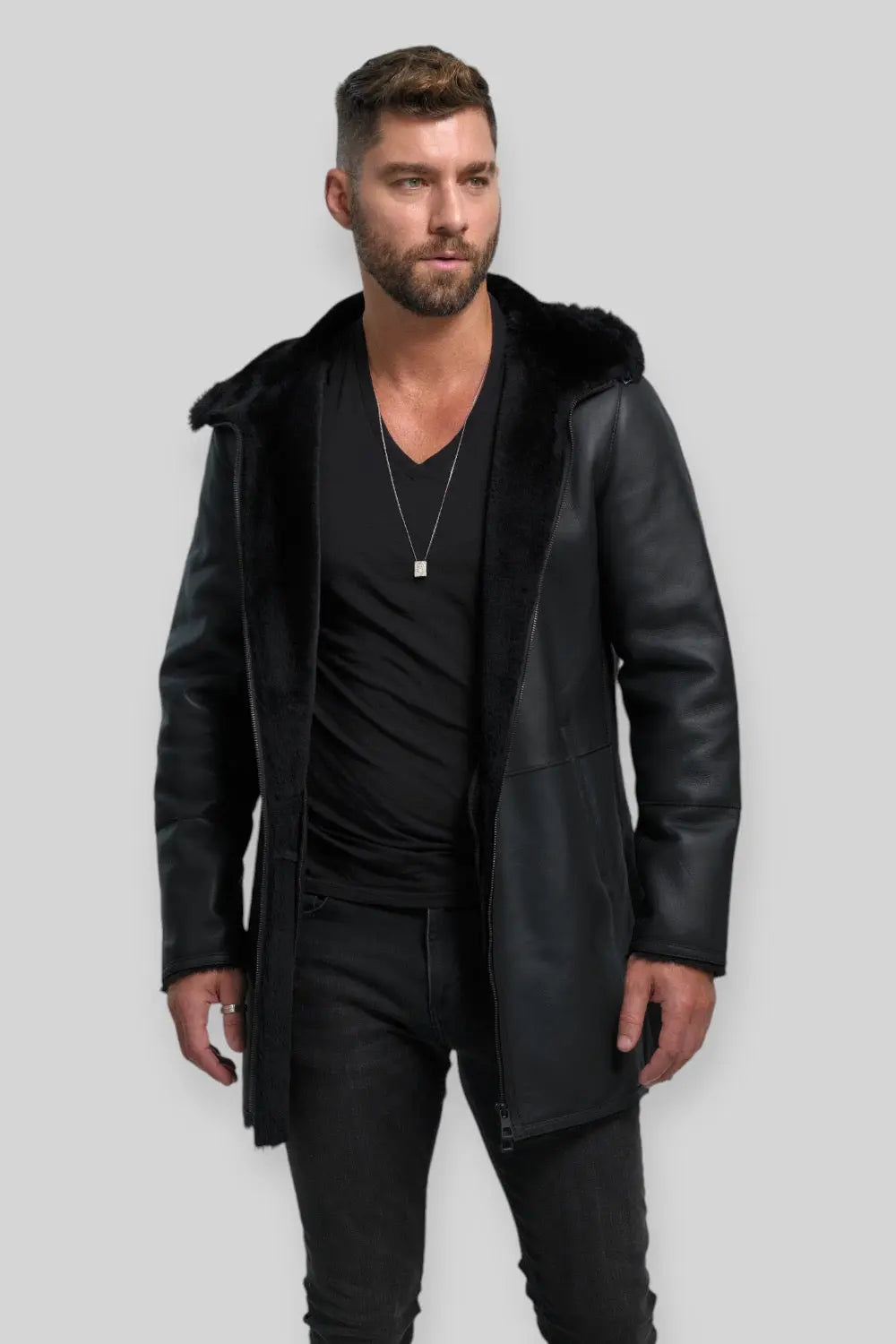 Domenico Sheepskin Leather Coat Spellezo