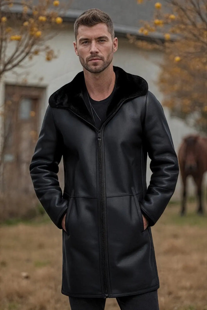 Domenico Sheepskin Leather Coat Spellezo