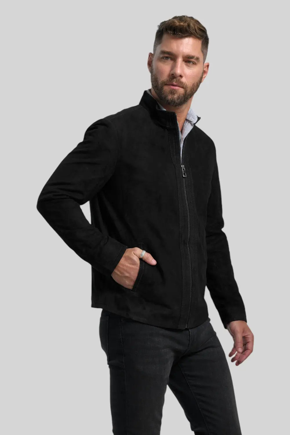 Lamberto Suede Leather Jacket Spellezo