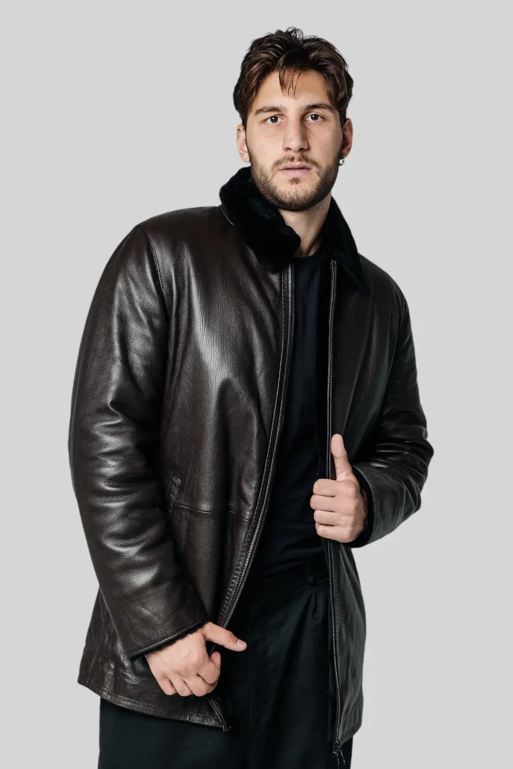 Vincent Sheepskin Leather Coat Spellezo