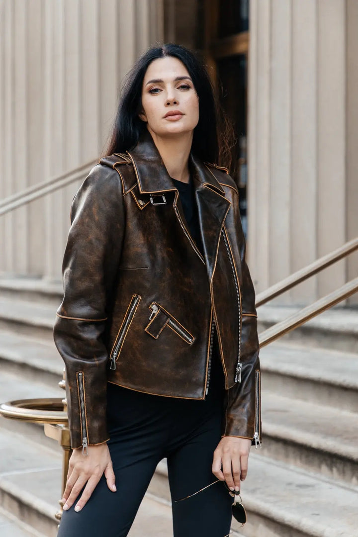 Loretta Vintage Leather Jacket Spellezo