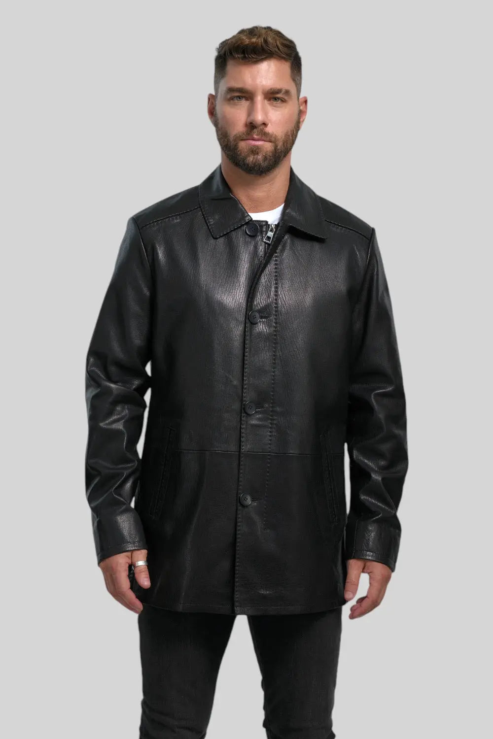 Piero Classic  Leather Coat Spellezo