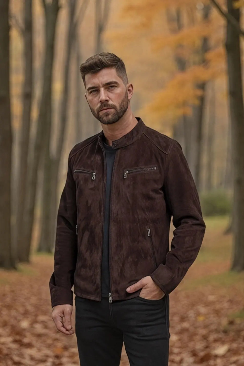 Claudio Suede Leather Jacket Spellezo