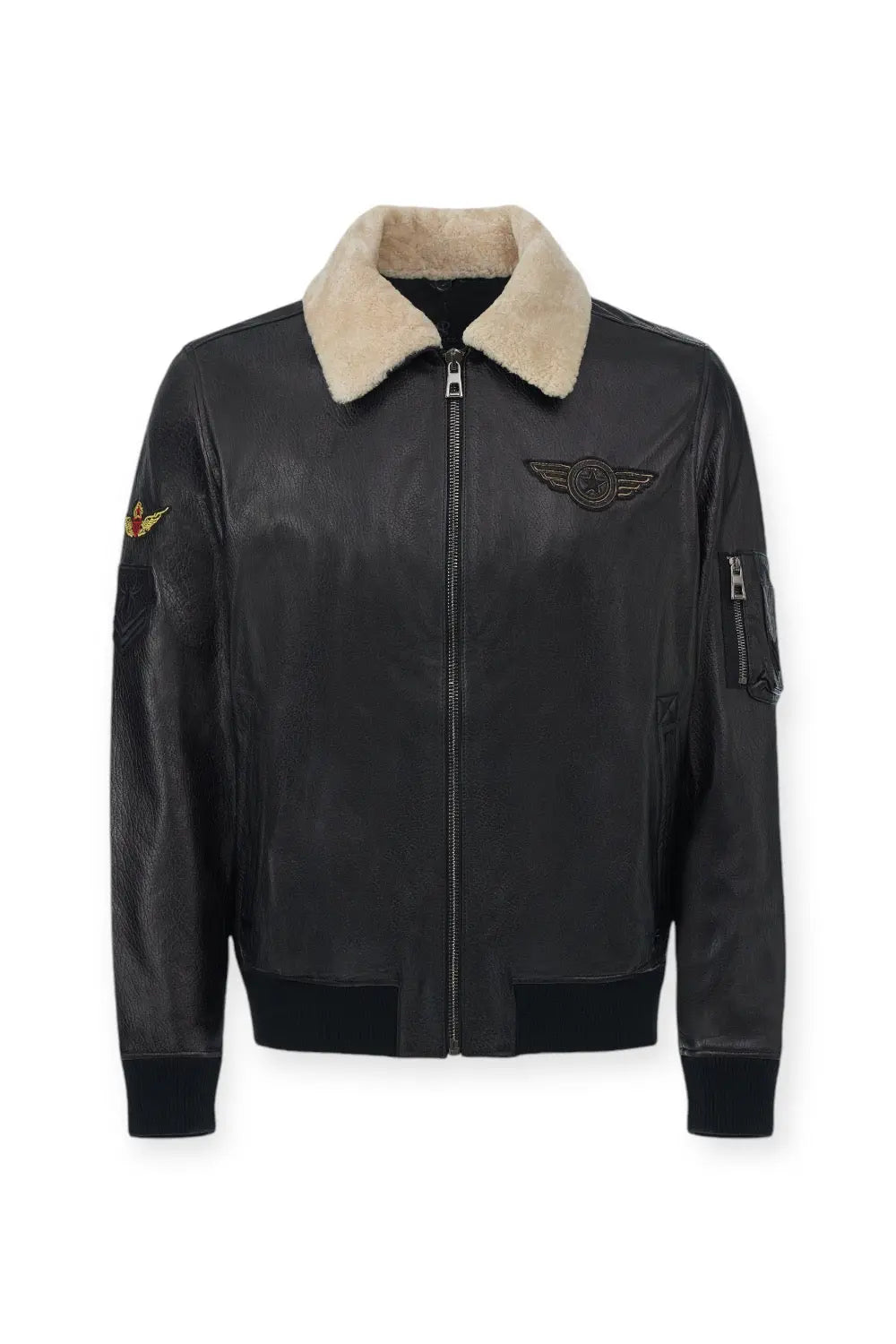 Davide Aviator Leather Jacket Spellezo