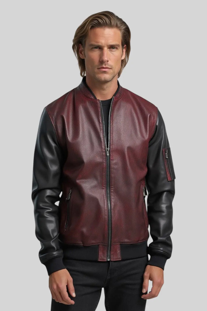 Gianni Leather Bomber Jacket Spellezo