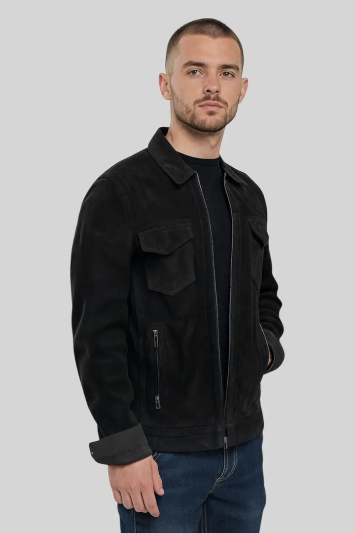 Duarte Suede Leather Jacket Spellezo