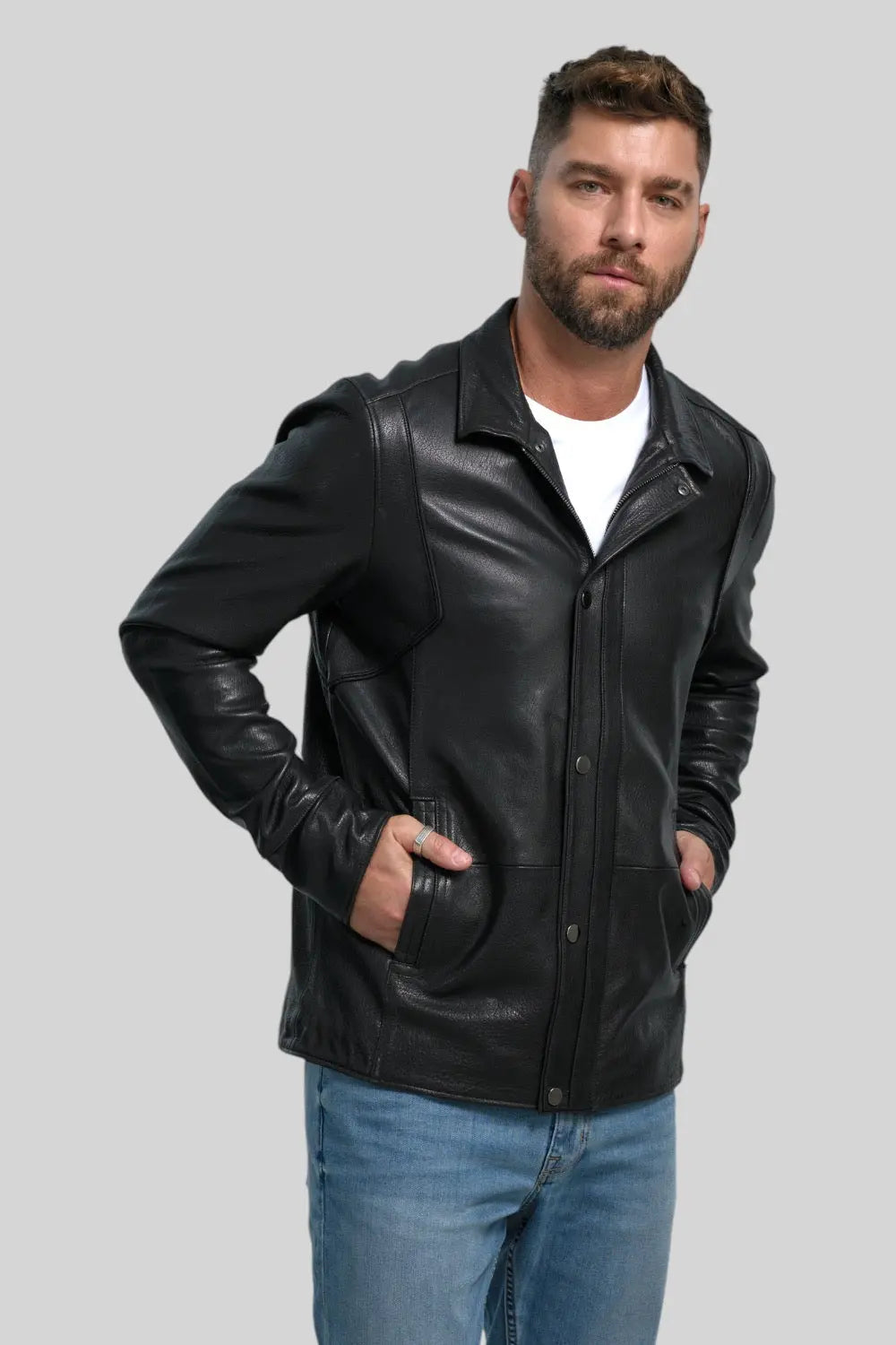 Sergio Classic Leather Jacket Spellezo