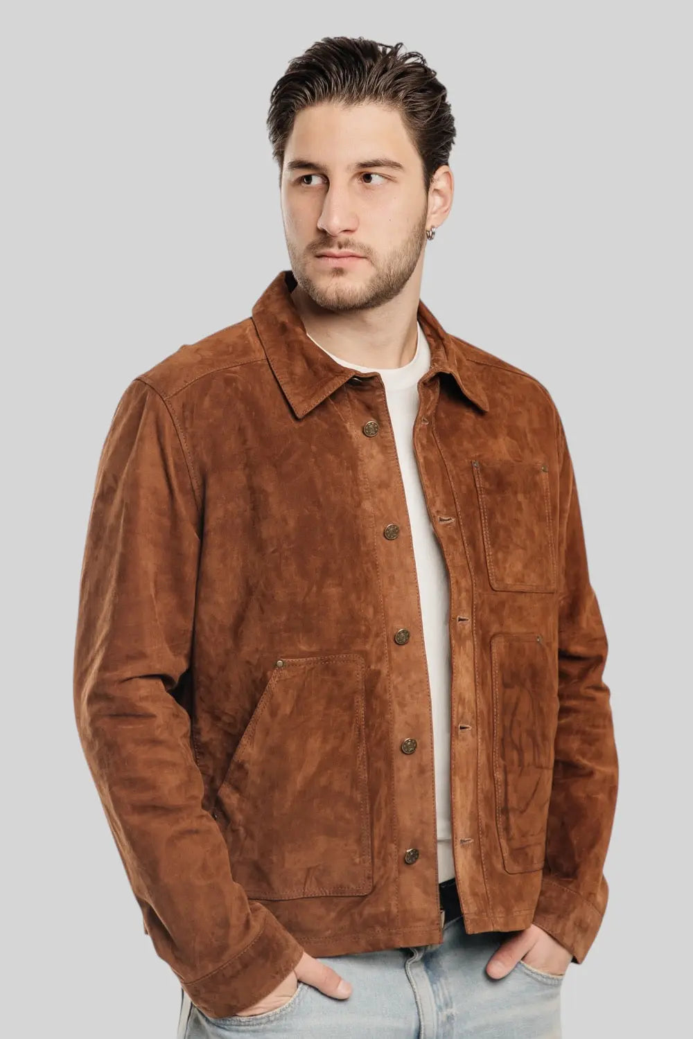 Tiago Suede Leather Jacket Spellezo