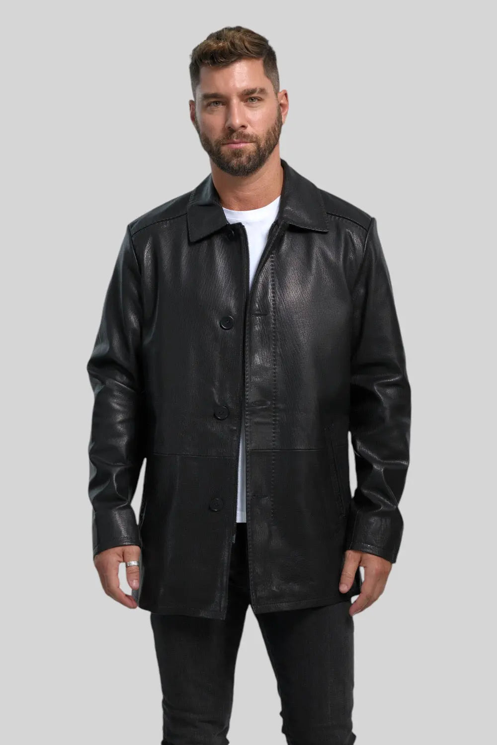 Piero Classic  Leather Coat Spellezo