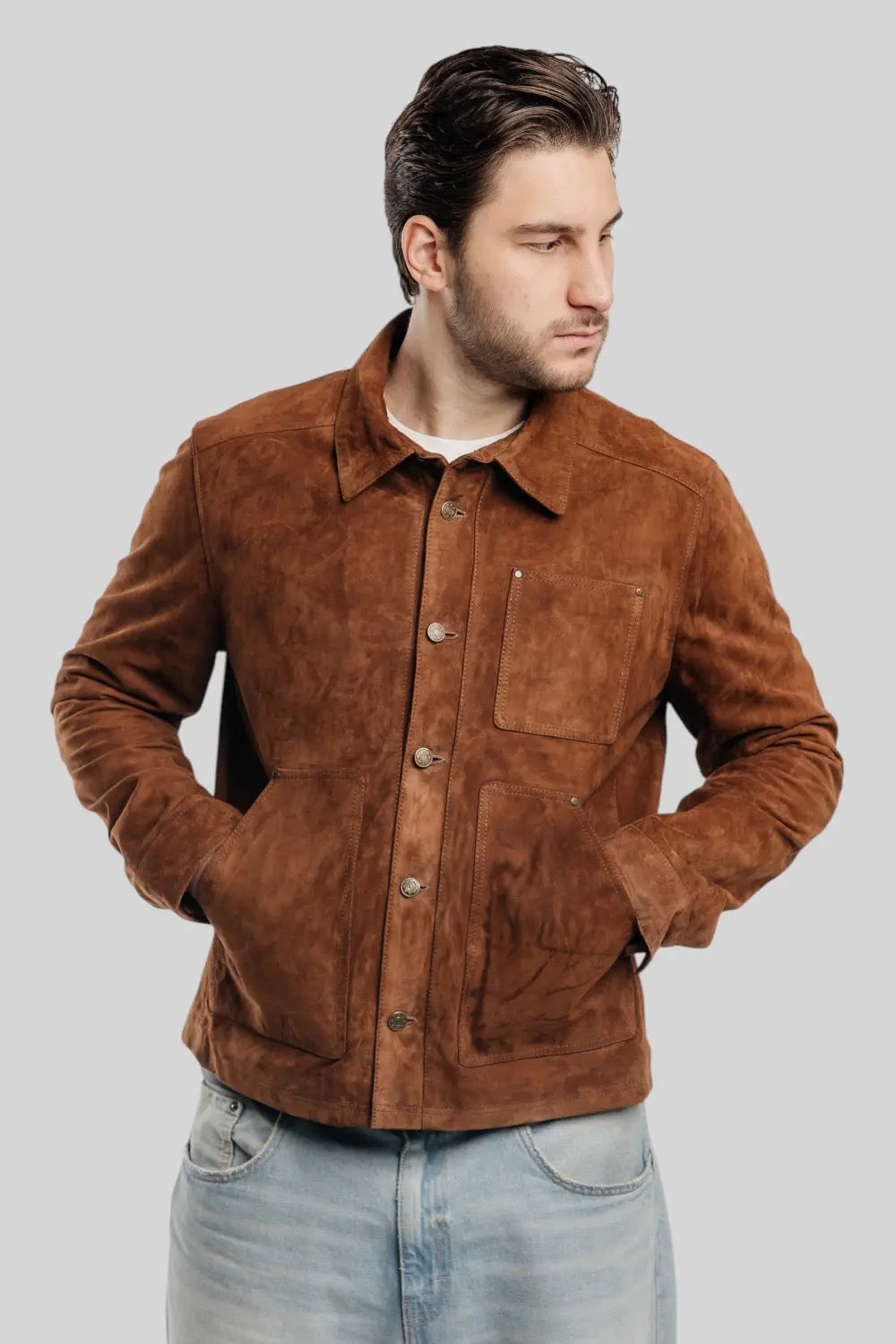 Tiago Suede Leather Jacket Spellezo