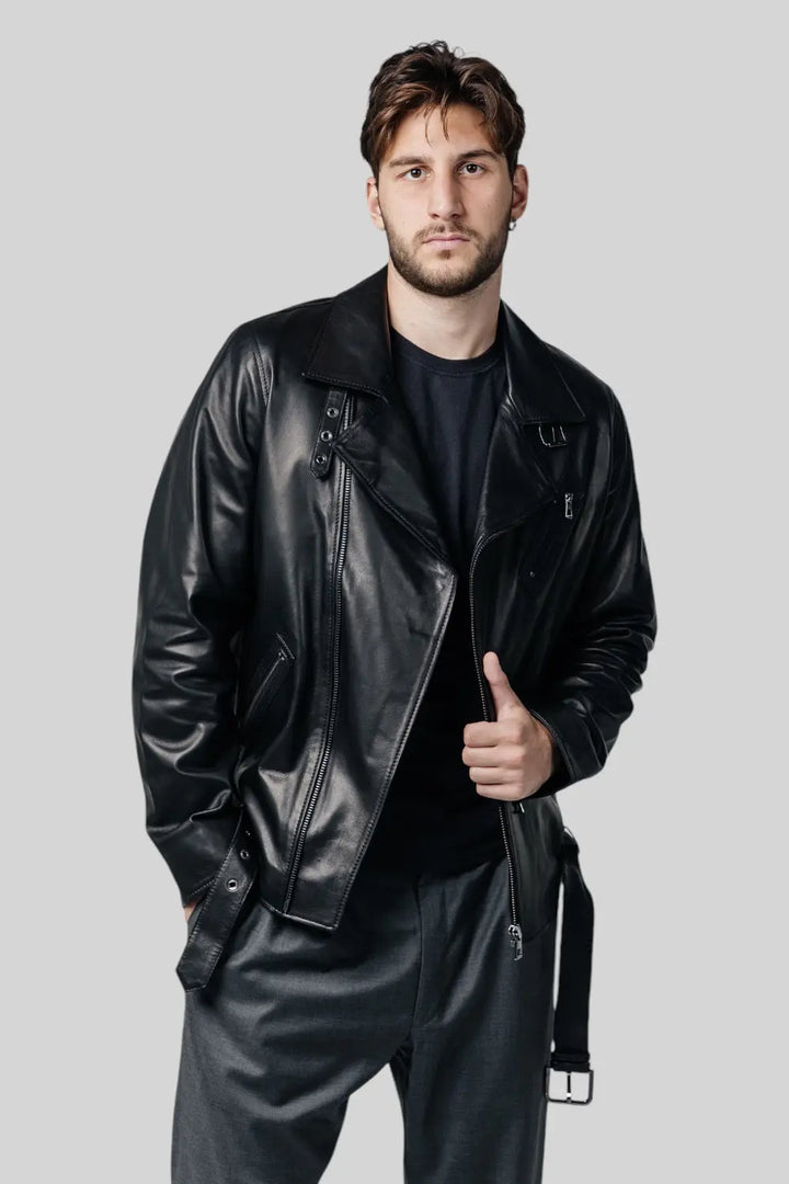 Arturo Leather Moto Jacket Spellezo