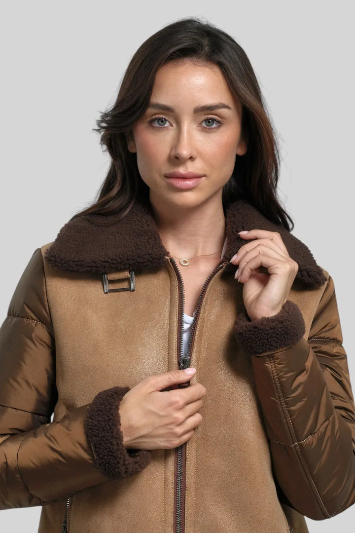 Martina Sheepskin B-3 Bomber Jacket Spellezo