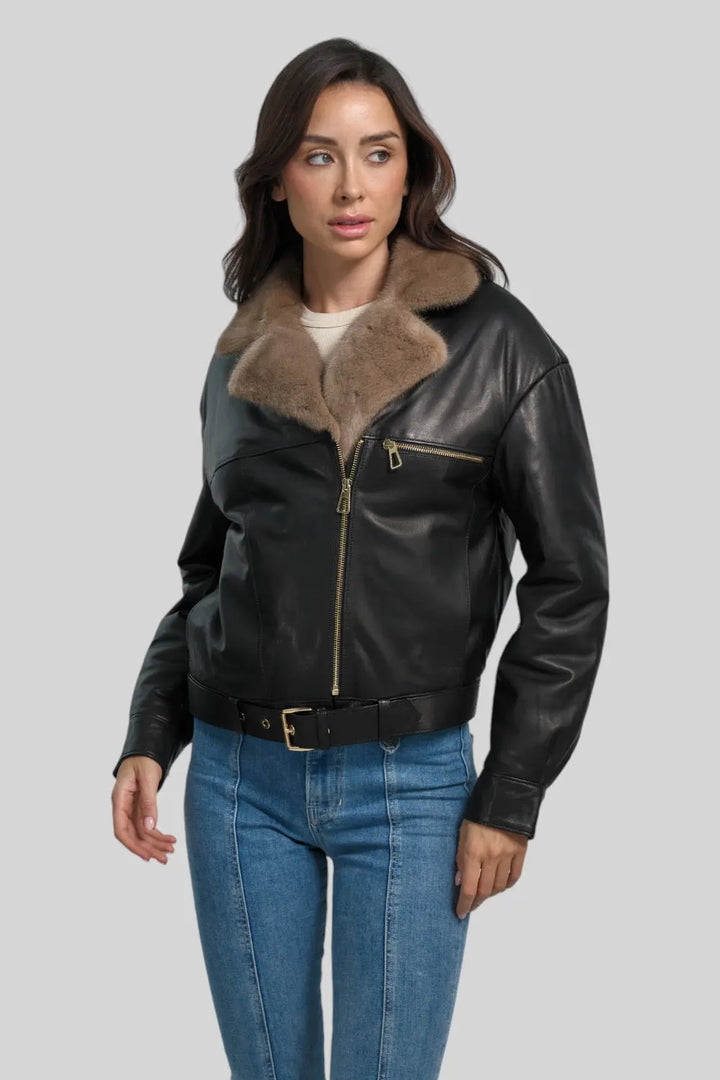 Sophie Classic Leather Bomber Spellezo