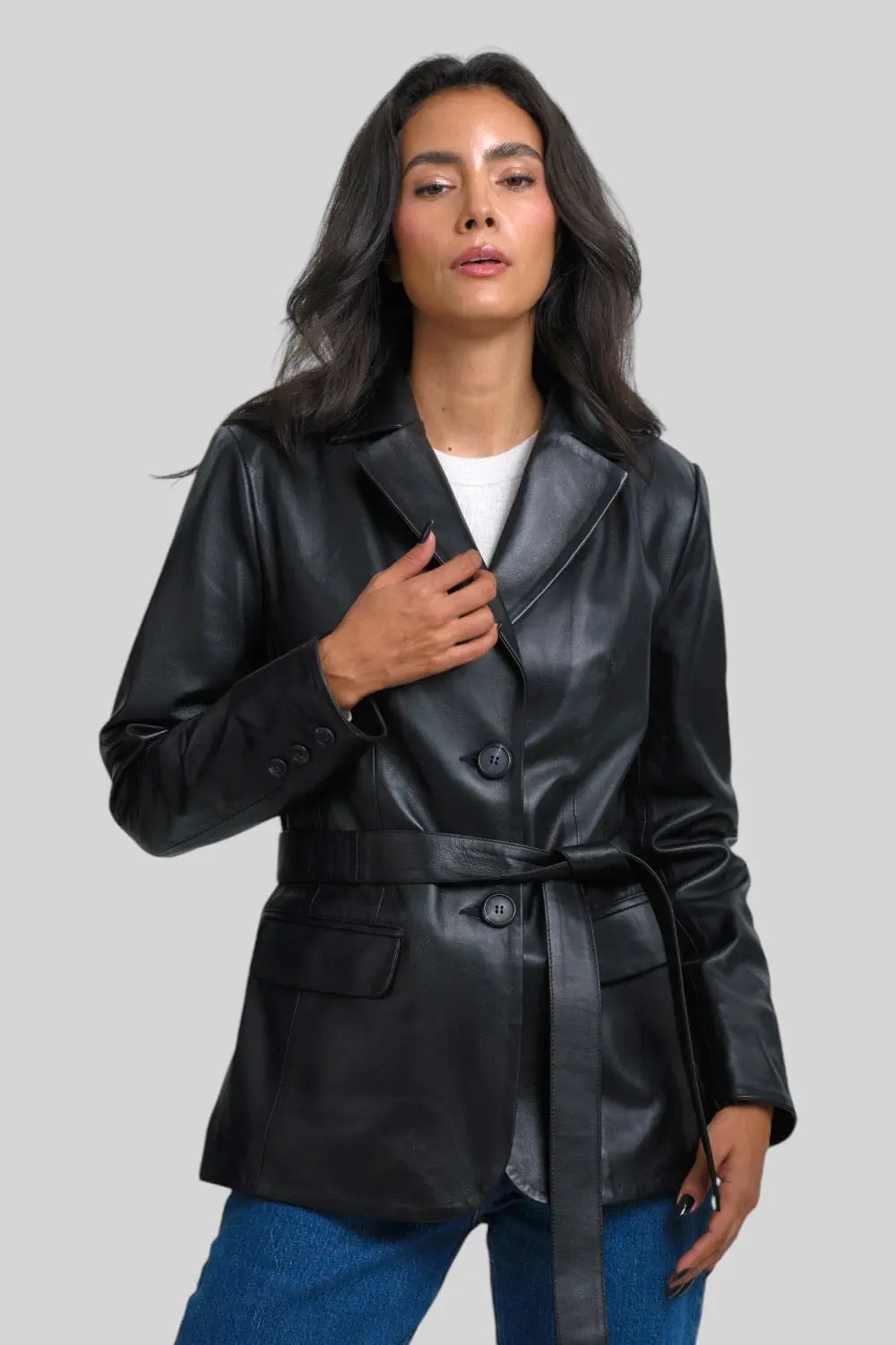 Léa Classic Leather Jacket Spellezo