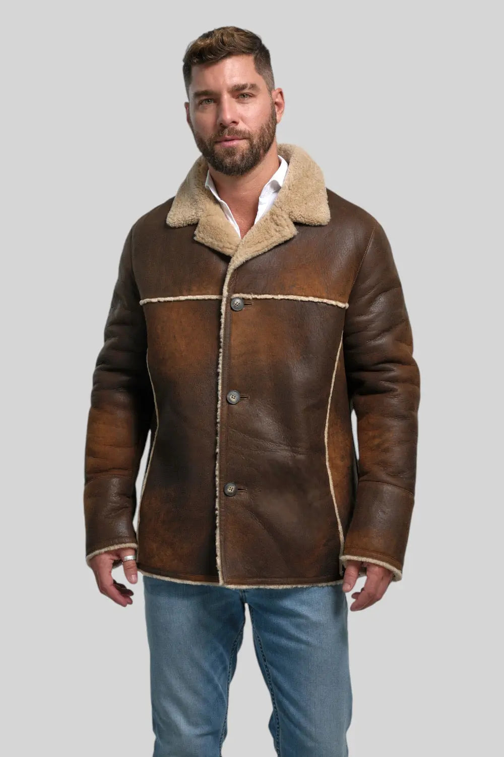 Tullio Sheepskin Leather Ranch Coat Spellezo