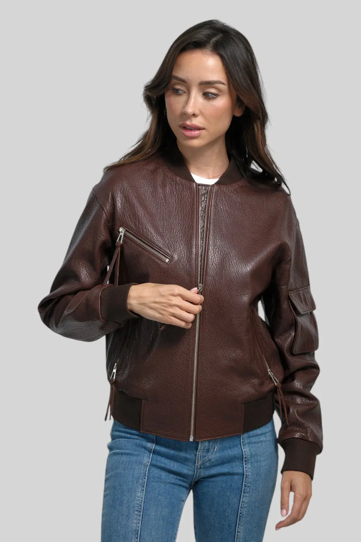 Noemi Leather B-3 Bomber Spellezo