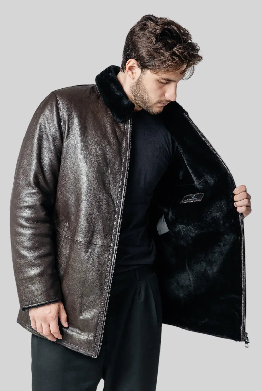 Vincent Sheepskin Leather Coat Spellezo