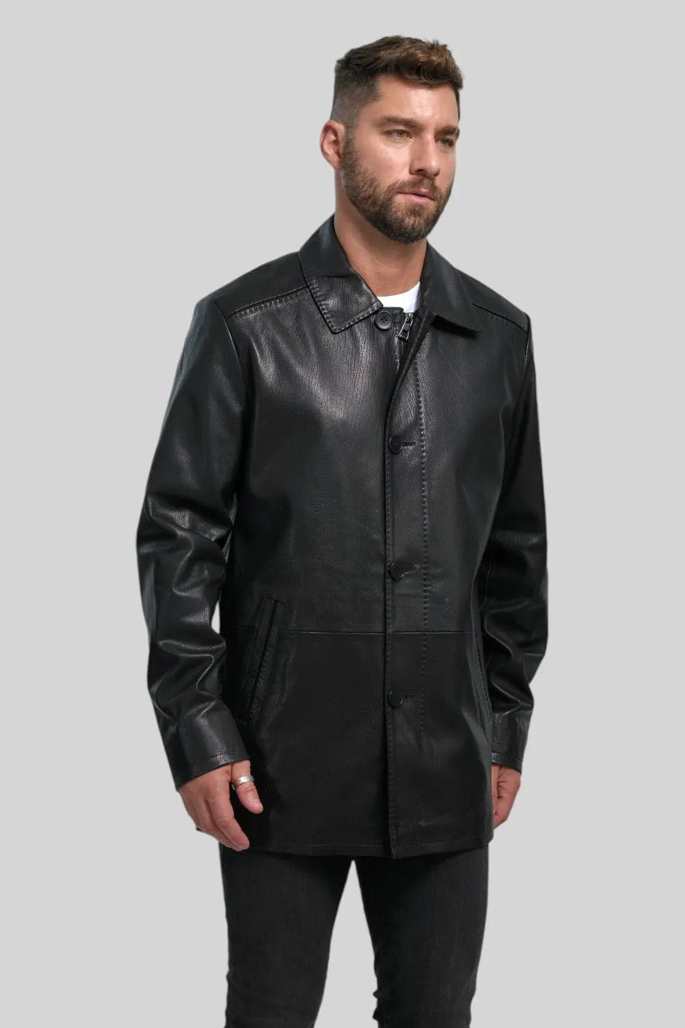 Piero Classic  Leather Coat Spellezo