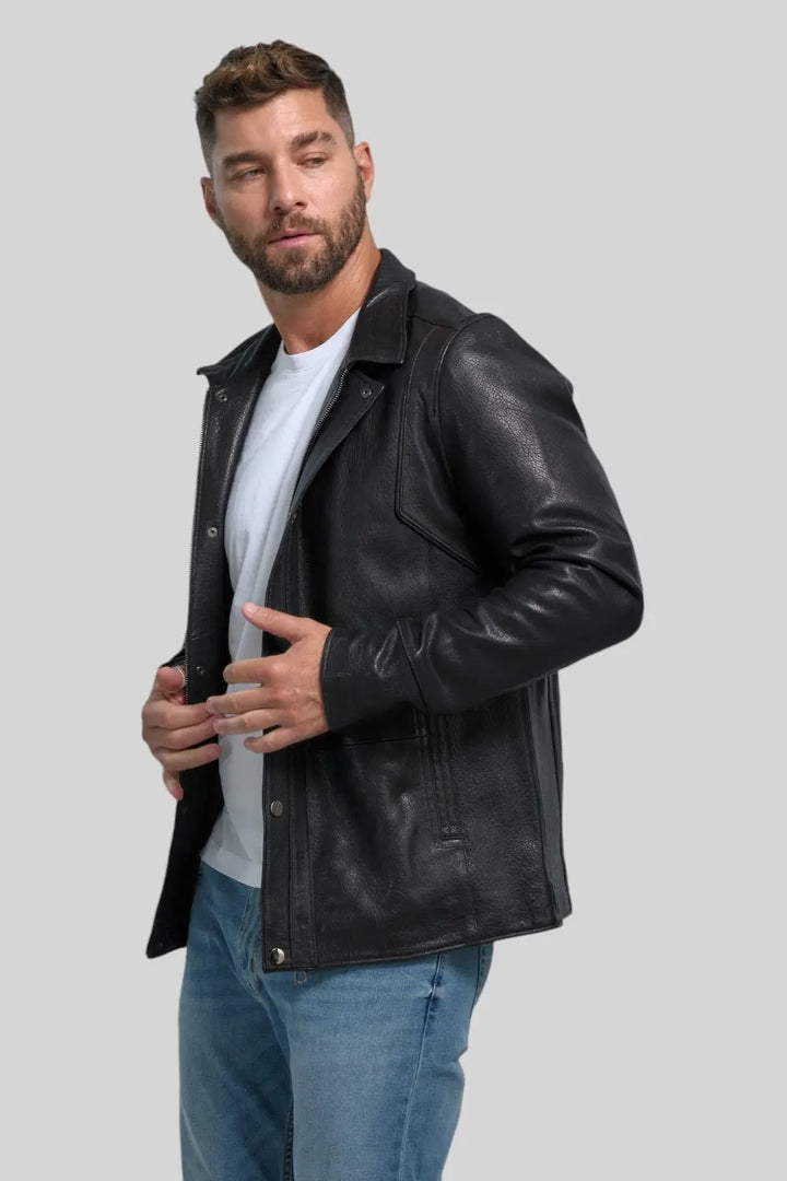 Sergio Classic Leather Jacket Spellezo