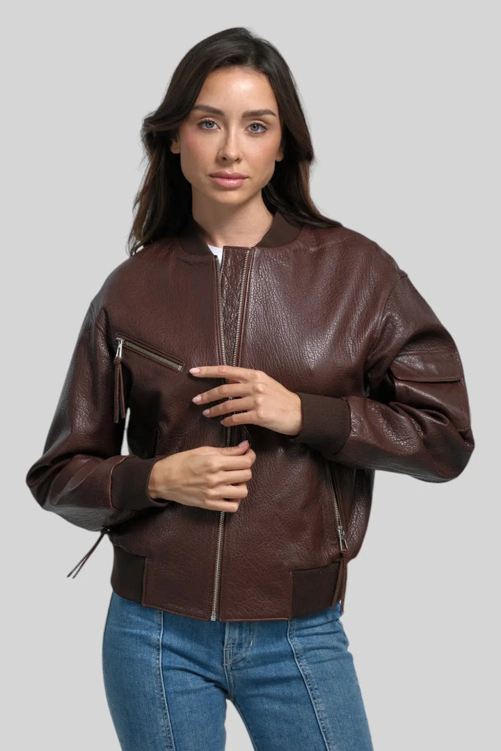 Noemi Leather B-3 Bomber Spellezo