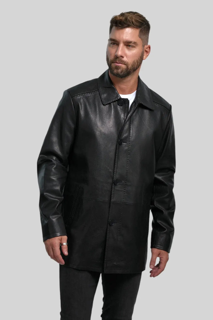 Piero Classic  Leather Coat Spellezo