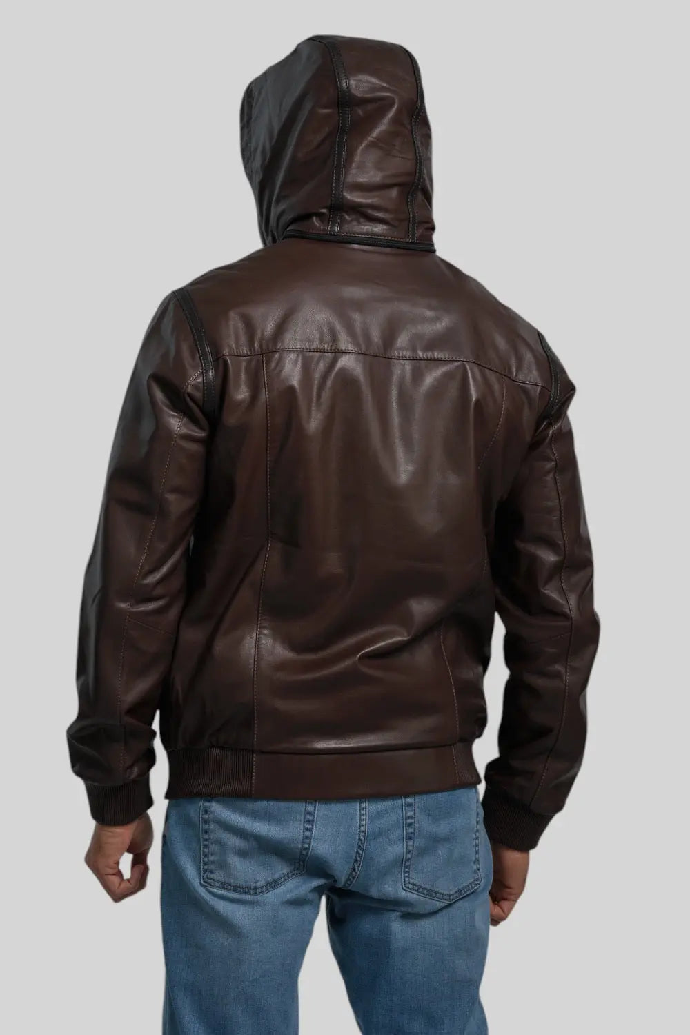 Gennaro Hooded Genuine Leather Jacket Spellezo