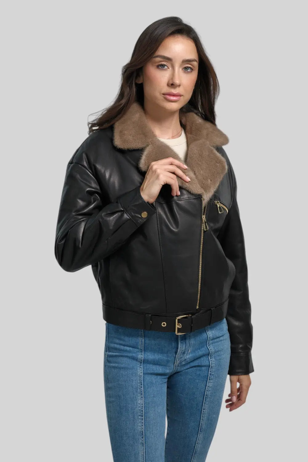 Sophie Classic Leather Bomber Spellezo