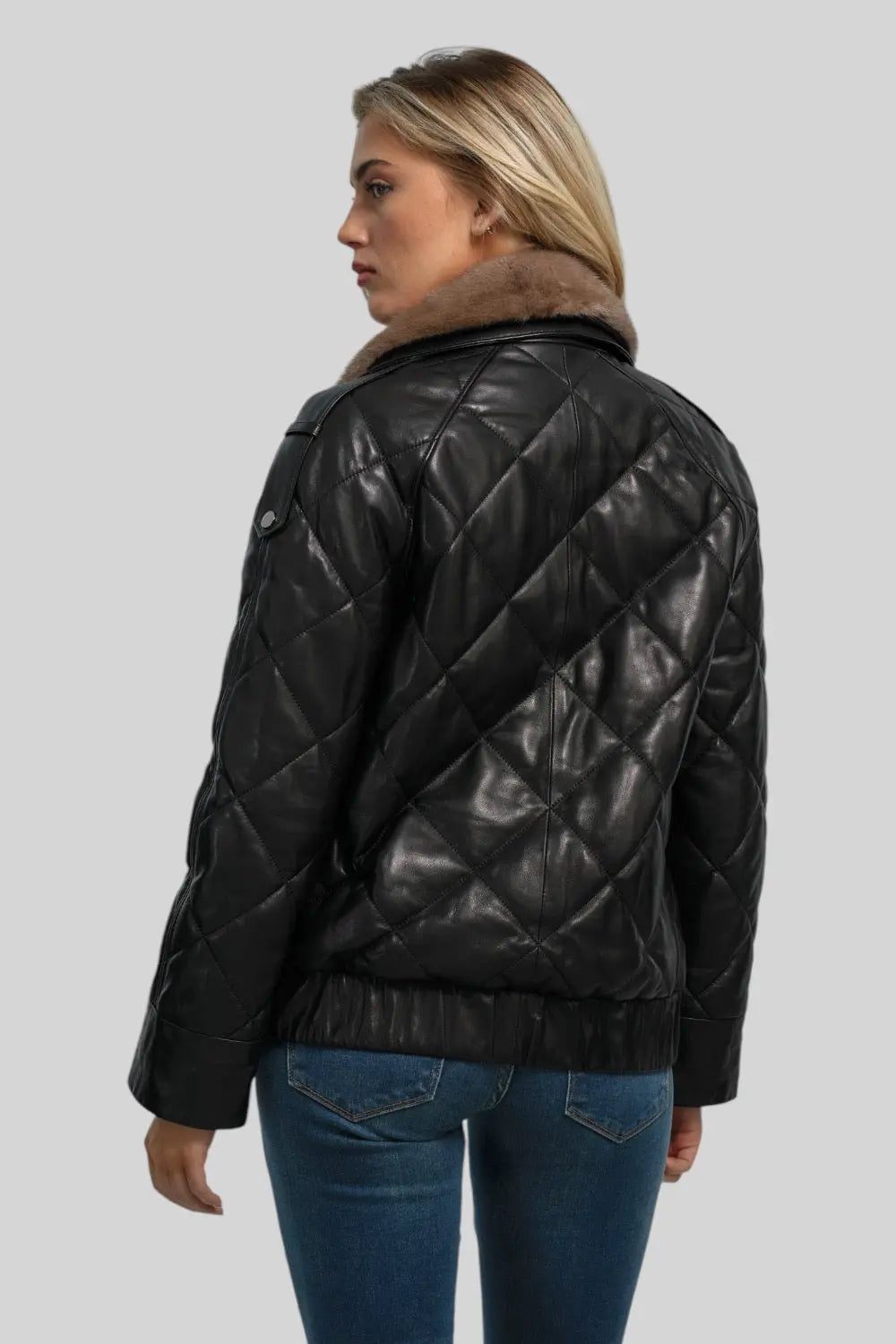 Viviana Quilted Leather Jacket Spellezo