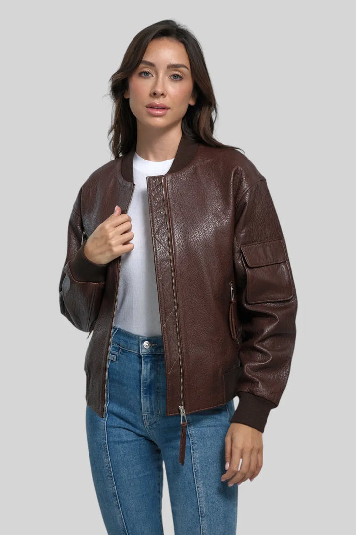 Noemi Leather B-3 Bomber Spellezo