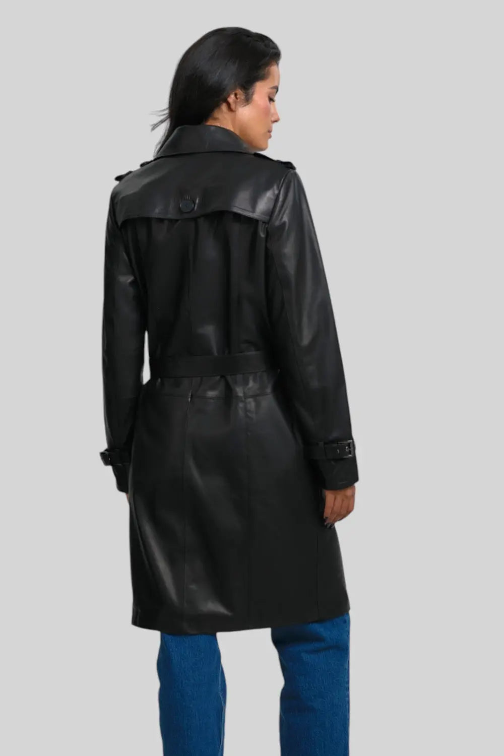 Margaux Leather Trench Coat Spellezo