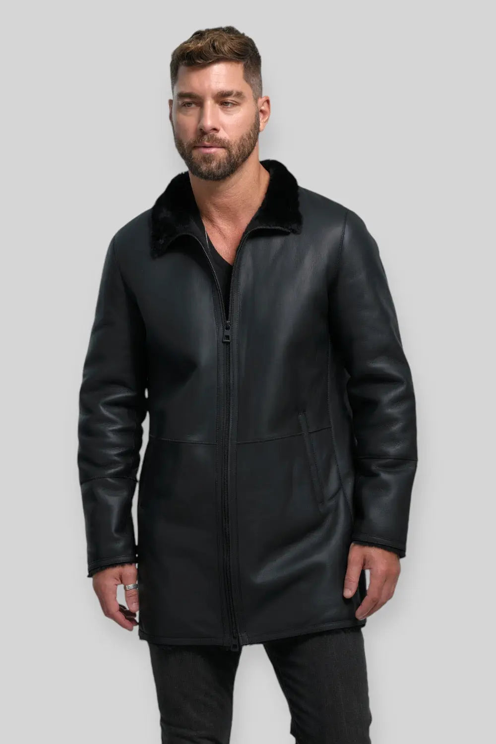 Domenico Sheepskin Leather Coat Spellezo