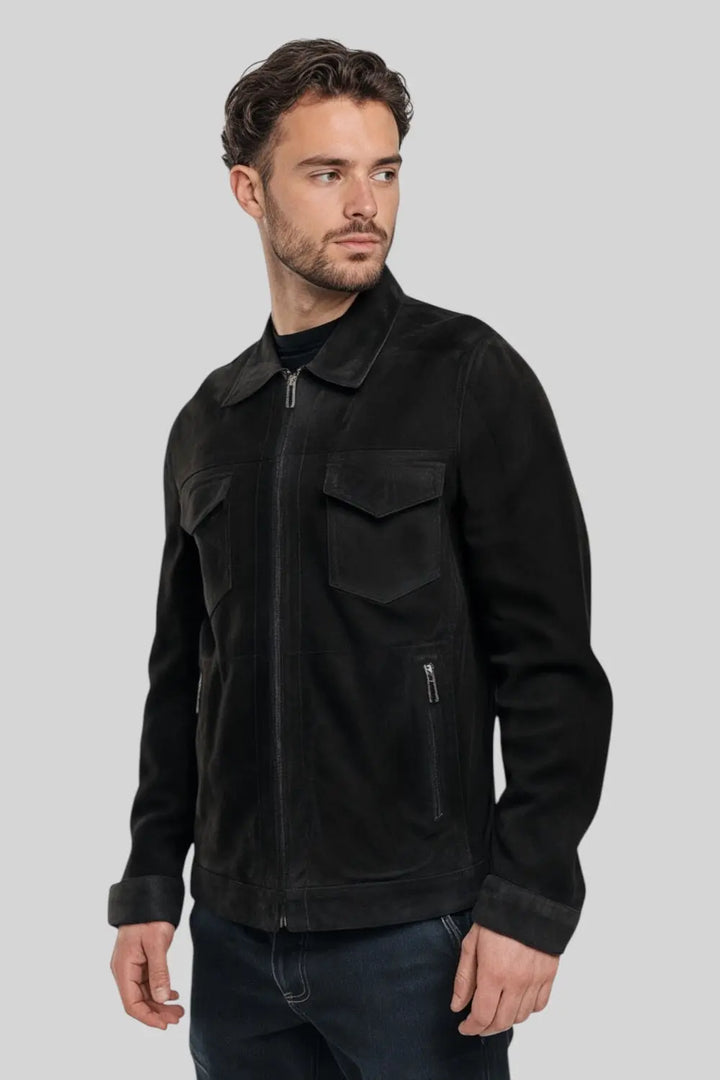 Duarte Suede Leather Jacket Spellezo