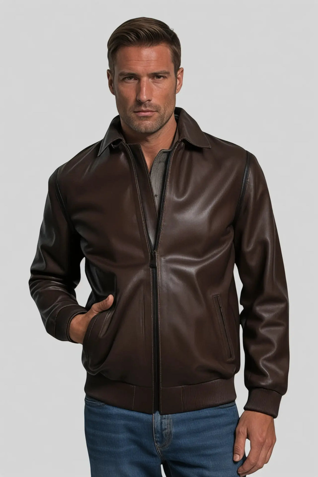 Gennaro Hooded Genuine Leather Jacket Spellezo