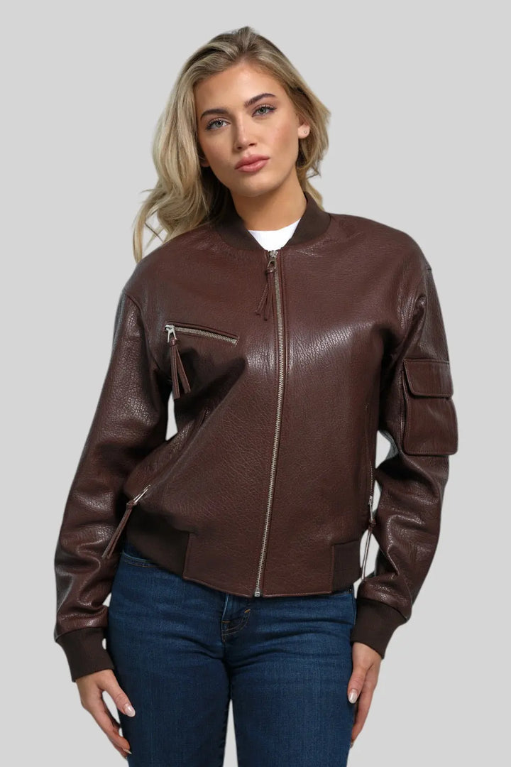 Noemi Leather B-3 Bomber Spellezo