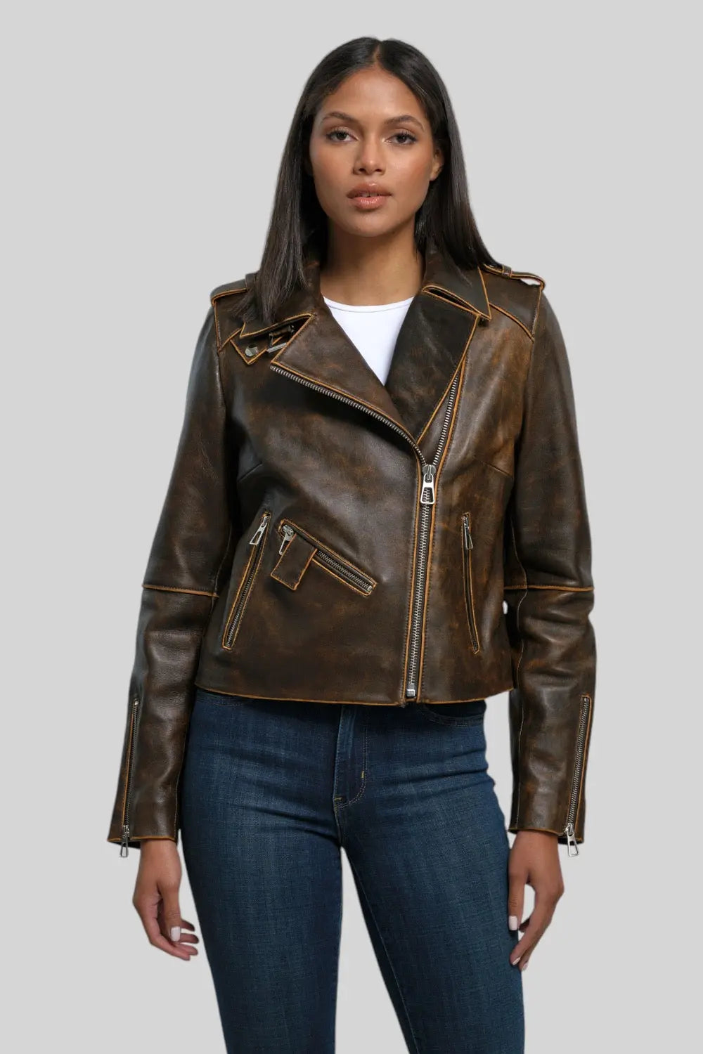 Loretta Vintage Leather Jacket Spellezo