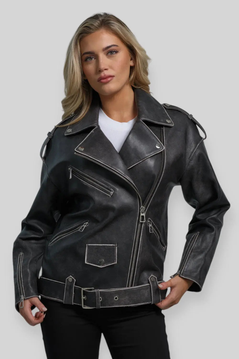 Daniela Vintage Leather Jacket Spellezo