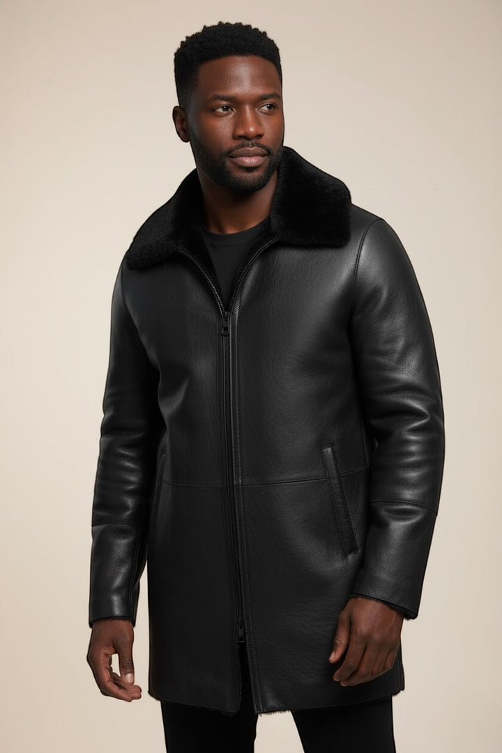 Domenico Sheepskin Leather Coat