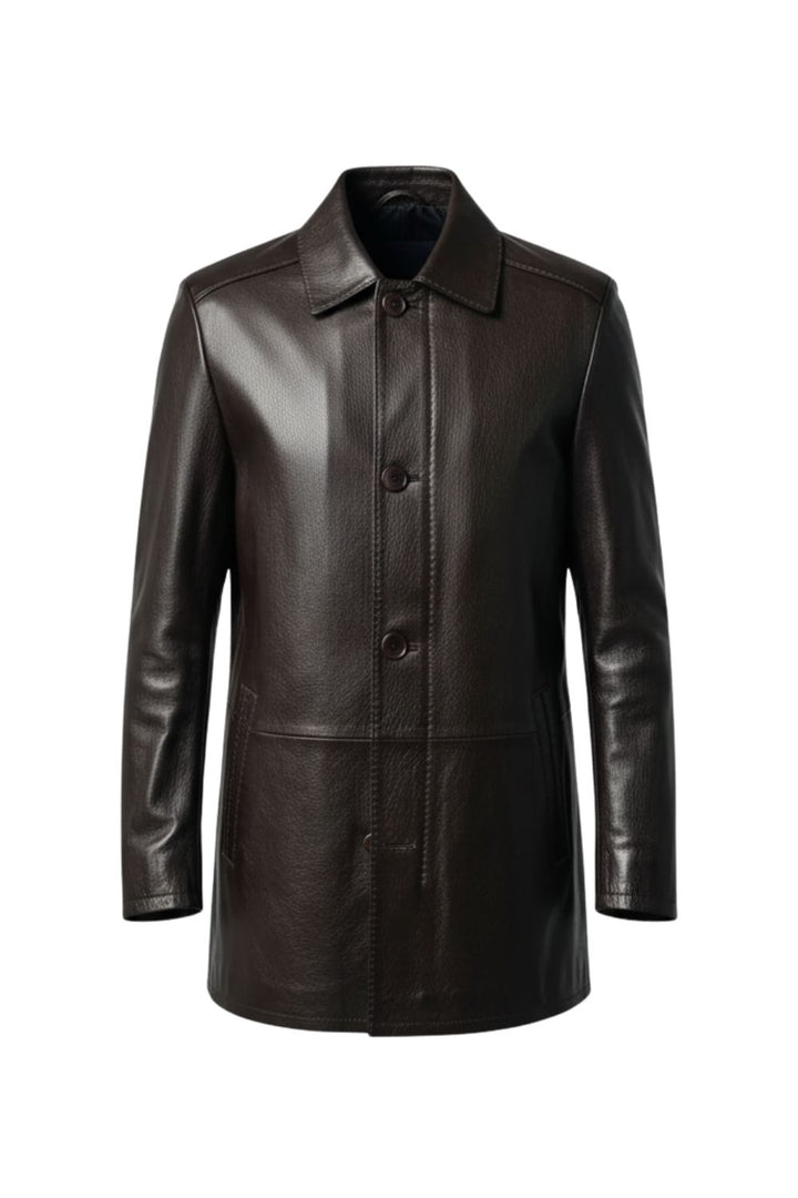 Massimiliano Classic Leather Coat